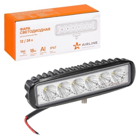 Farah LED rectangular AIRLINE, 6 LED, diffused light, 18W, 157x42x40, 12/24V