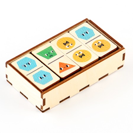 Domino wooden "figures" 28 chips 50x25 mm
