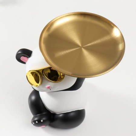 Souvenir Polstone "Panda with a gold stand" 22.5x17x25.2 cm-4