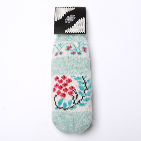 Women's woolen mittens "mountain ash", blue color, size 20-22-3