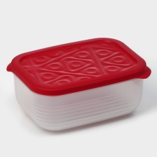 The container is plastic with the lid Flexo, 1.9 l, the color is red
