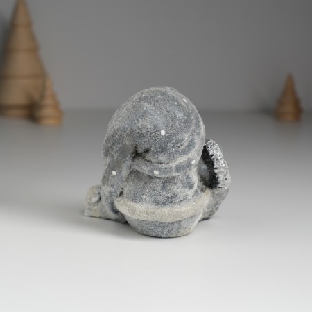 Polystone souvenir "Gnome in a gray long cap with a white beard" MIX 8.5x7x7.2 cm-4