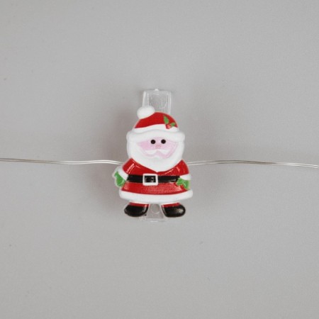 Garland “thread” 2 m dews with nozzles “clothespins with Santa Claus”, IP20, silver thread, 20 LED, glow warm white, AAX2-4