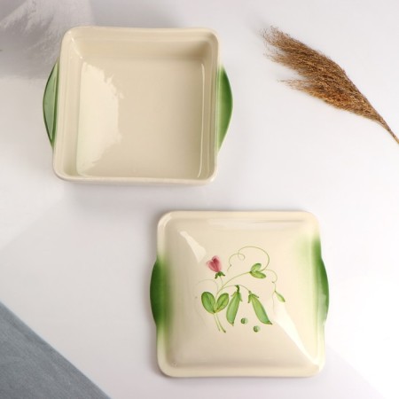 Baking capacity "Tetra with a lid" 2.5l / 29x24x11.5cm, peas-2