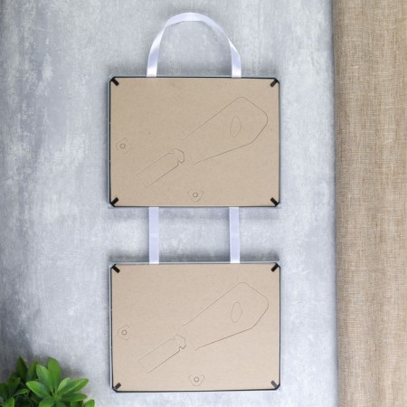 Double photo frame on braid L-3 15x21 cm, silver (plastic screen)-3