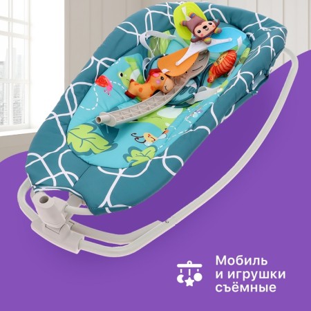 Musical rocking chair for newborns, turquoise color-5