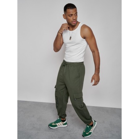 Joggers male, size 52, khaki color-18