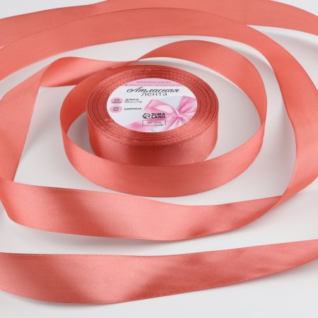 Satin tape, 25 mm × 23 ± 1 m, color Pink Antik No. 102
