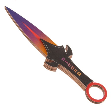 Model made of wood "kunai", purple-2