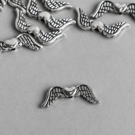 Busina for creativity Metal "heart with wings" silver 2806 0.6x2 cm