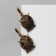 Earrings "Bird" Eagle Lean on a branch, black color in black gold