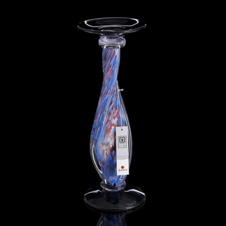 Helix candlestick, blue, 36 cm