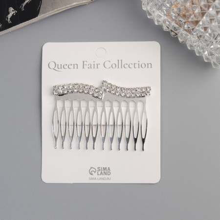Hair crest "Medea" waves, 6.5 × 4 cm, silver-2