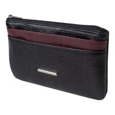 Purse with zipper, black-bearded color