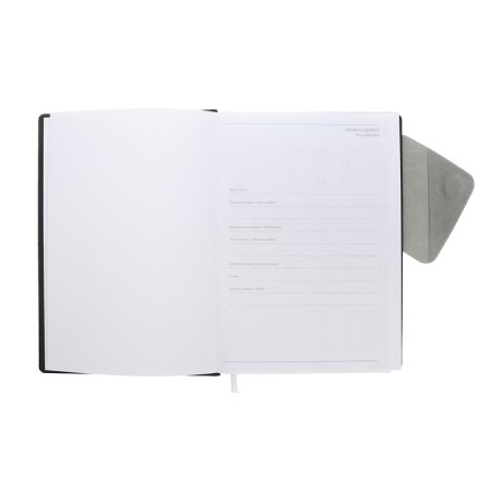 Leduced Diary, 205x150 mm 168 sheets, leatherette, block 70 g/m2, lies, magnetic refuge, gray-3