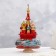 Musical souvenir "Temple", winter, red background, manual painting