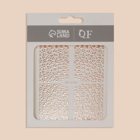 Leopard nail stickers, foil, pink gold color-3