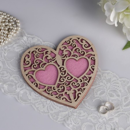 Standing for the Ring "Heart", Pink, 16.5x16.5 cm