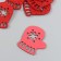 Decor "Mitten" red 5 cm set 6 pcs foam glitter