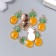 Decor for creativity metal, enamel "pineapp" yellow 1.7x0.8 cm
