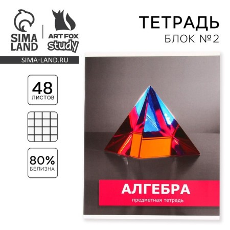 An objective note 48 sheets, A5, objects, with reference materials “September 1: Algebra”, cover coated cardboard 230 gr., Inner block in a cage 80 gr., Whiteness up to 80%, block No. 2.