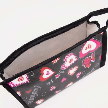 Cosmetic bag with lightning, black color-2