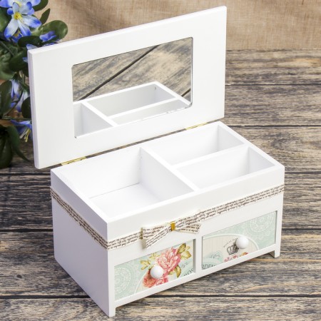 Casket wood chestnut "Flower" 9.5x19.5x11 cm-1