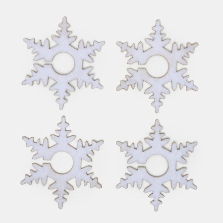 Set for the decor of the glasses "Snowflake", 4 pcs, centers, 6.5 cm, 100% p/e, felt-2