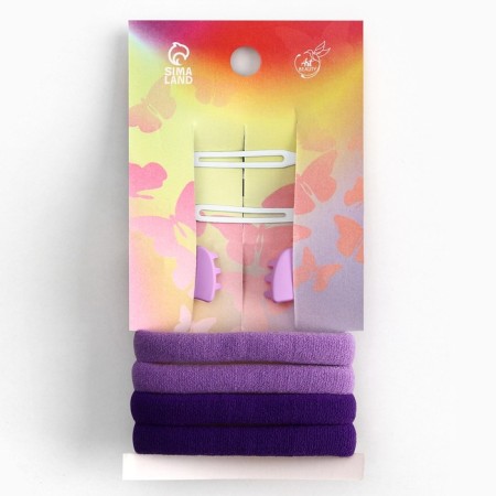 Hairpins, elastic bands, hair crab "tender", purple tones-10