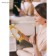 Premium Brush makeup, fan, in a case, 20 cm, black color