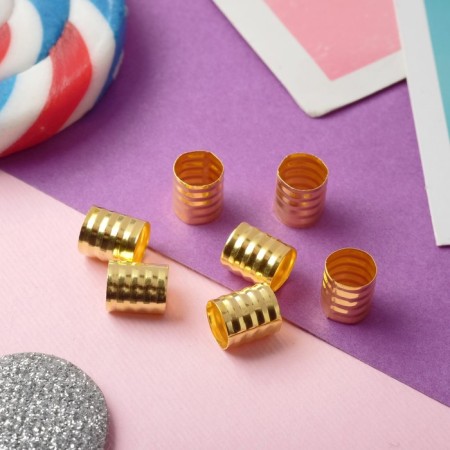 Molly hair cuffs (set 20 pcs) strips, 0.7x0.9 cm, gold