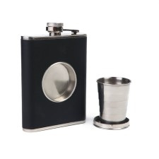 240 ml flask with a folding glass of 50 ml inside, black