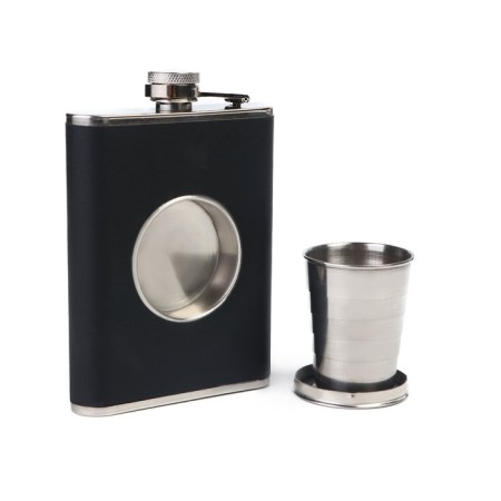 240 ml flask with a folding glass of 50 ml inside, black
