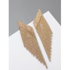 Hanging earrings with rhinestones 