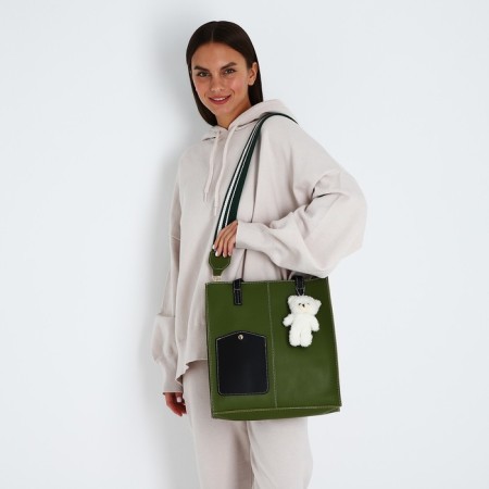 Bag Female Tout with zipper, green color-7