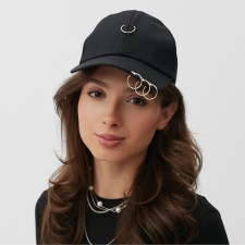 Women's cap Minaku with rings Black color, rr 56-58