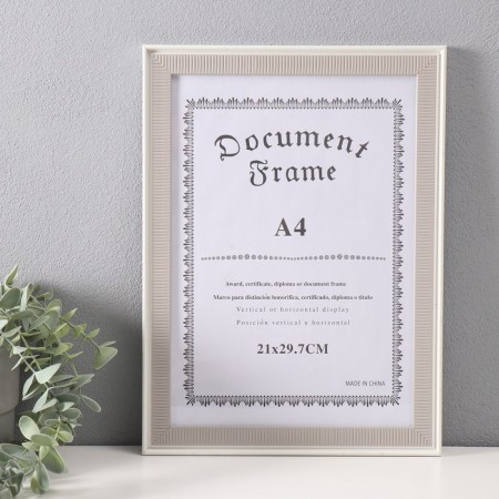 Photo frame Plastic format A4 "striped texture" olive, white 24x32.7 cm