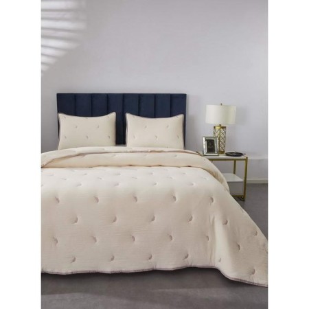 A set with a covering “Erica”, size 160x220 cm, 50x70 cm, cream color-3
