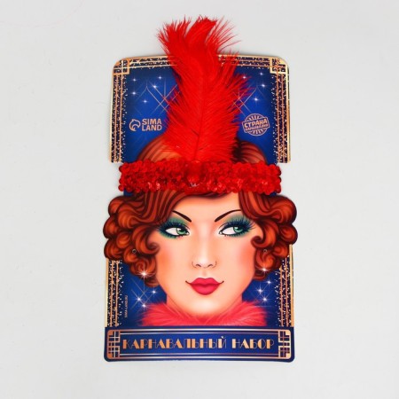 Carnival head bandage with a pen, red color-6