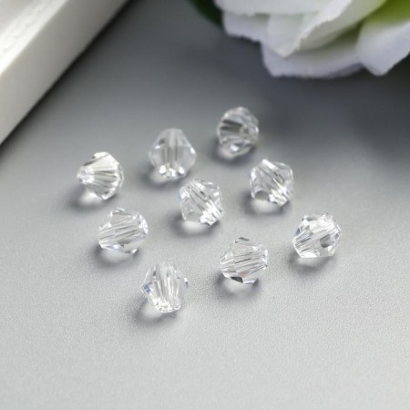 Glass beads (set 30 pcs), 6x6 mm transparent-2