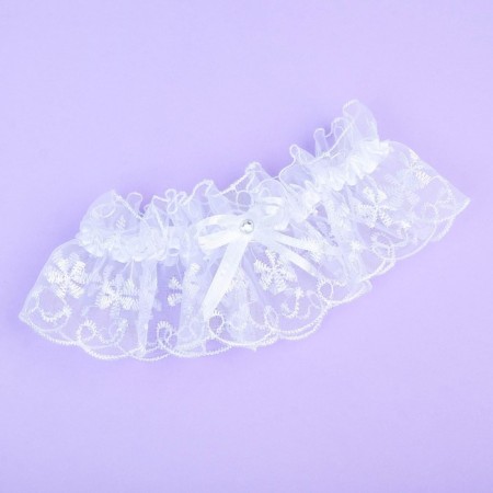 Garter for the bride "Elites", white