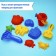 Set for playing in the sand (7 molds, scoop, rake, watering can 0.35 l), mix