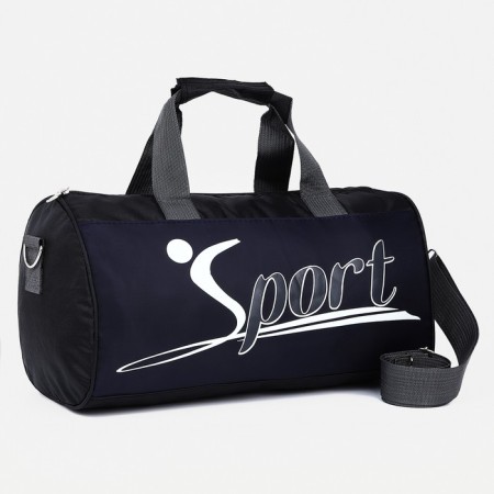 Sports bag with lightning, long belt, black/blue color