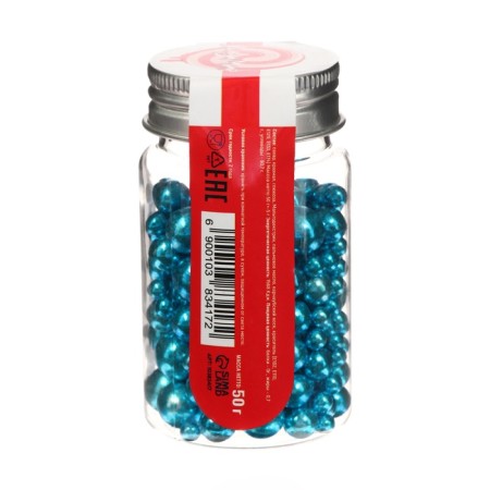Confectionery sprinkling "different sizes", balls, light blue, 50 g-2