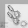 Earrings with “Bloom” rhinestones semicircular fastening, white color in silver