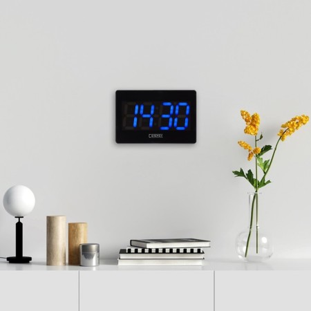 Electronic wall clock, desktop "Solomon", with an alarm clock, 15.5 x 23.5 cm, blue numbers-2