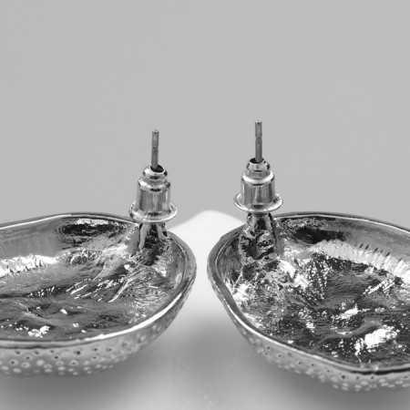 Earrings with pearls "abstraction" pearl shell, white color in silver-2
