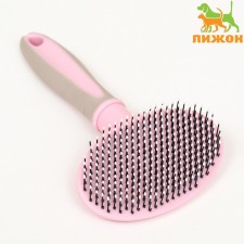 Pucoproding Plastic soft with rounded teeth, medium, 9.5 x 16.5 cm, pink
