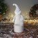 Soft toy "Snowman in a suit with sequins" 44x19 cm, silver-white