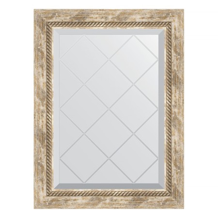Mirror with engraving in the baguette frame, Provence with weaving 70 mm, 53x71 cm